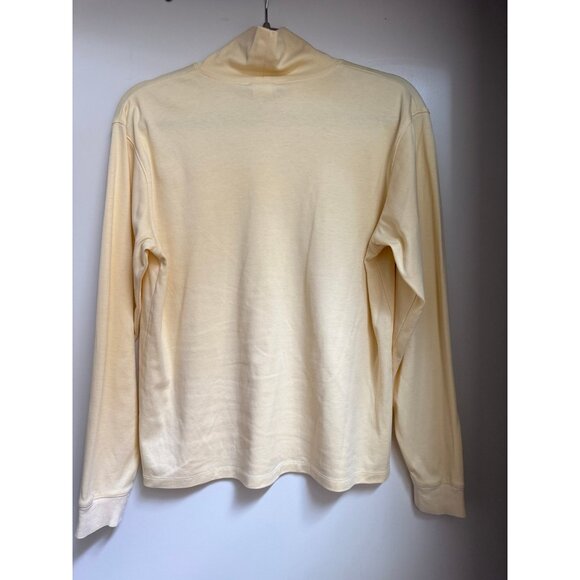 Vintage L.L. Bean Made in the USA Butter Yellow Mockneck Turtleneck Top - Picture 2 of 7